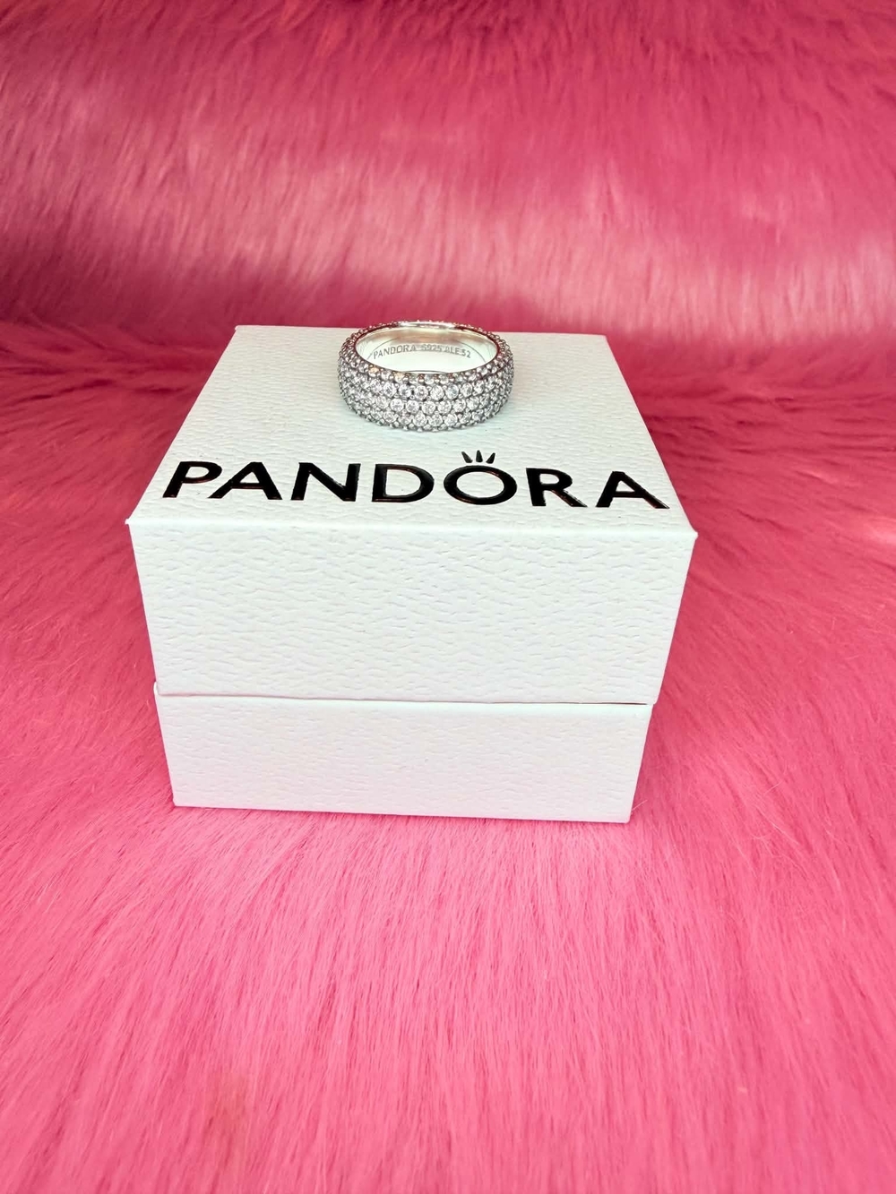 Pandora Silver Pavé Dome Ring with Sparkling Stones
